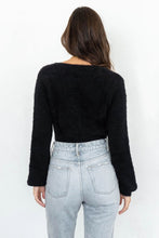 Load image into Gallery viewer, The Love Struck Black Fuzzy Cardigan
