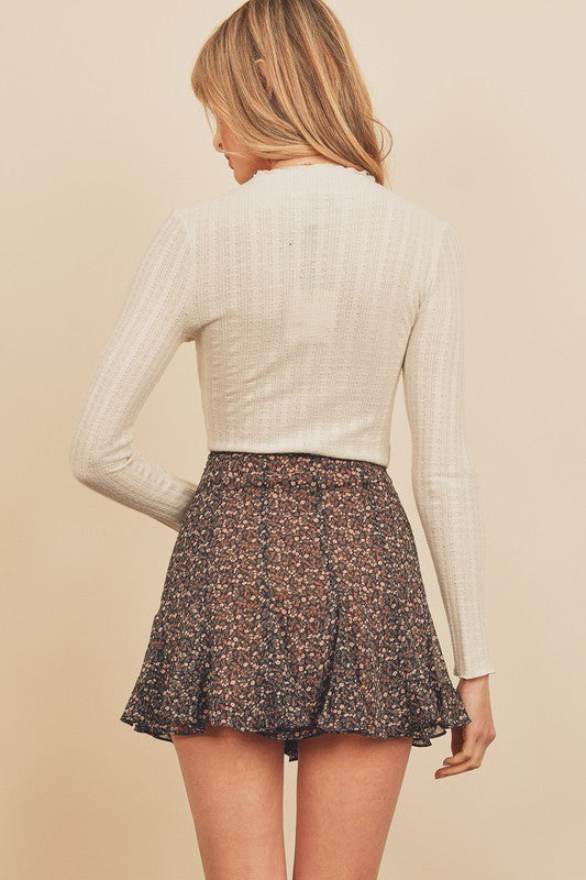 Dark Floral Mini Skirt – Shop Ele Brand