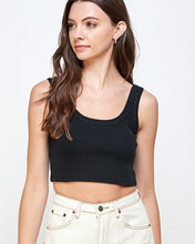 Load image into Gallery viewer, Solid Black Crop Tank
