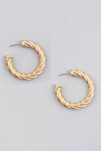 Load image into Gallery viewer, Rope Gold Hoops
