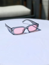 Load image into Gallery viewer, Grey 90’s Slim Rectangle Sunglasses
