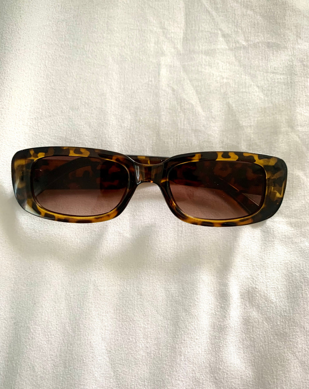 Tortoise 90’s Slim Rectangle Sunglasses