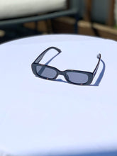 Load image into Gallery viewer, Black 90’s Slim Rectangle Sunglasses
