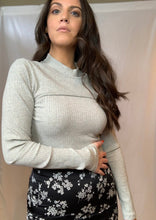 Load image into Gallery viewer, Charlotte Grey Mock Neck Crop Top
