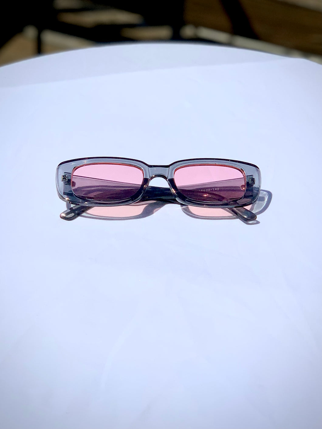 Grey 90’s Slim Rectangle Sunglasses