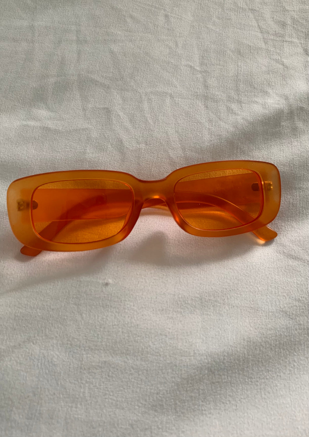 Orange 90’s Slim Rectangle Sunglasses