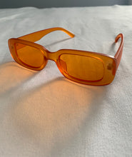 Load image into Gallery viewer, Orange 90’s Slim Rectangle Sunglasses
