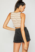 Load image into Gallery viewer, Stripe Ribbed Crop Tank
