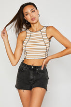 Load image into Gallery viewer, Stripe Ribbed Crop Tank
